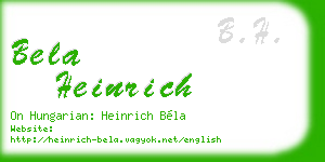 bela heinrich business card